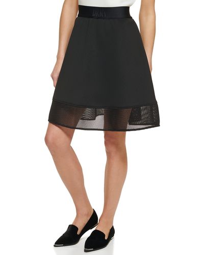 DKNY Mesh Pull-on Flare Skirts - Black