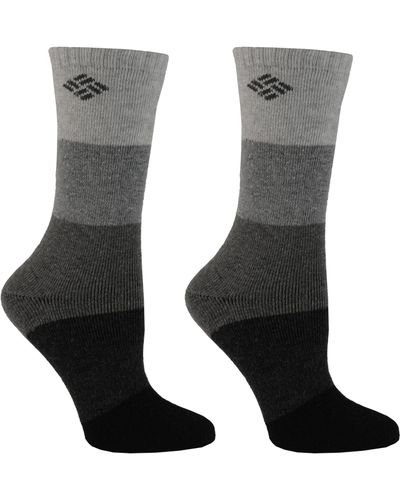 Columbia Stripe & Dottie Wool Crew Socks - Gray