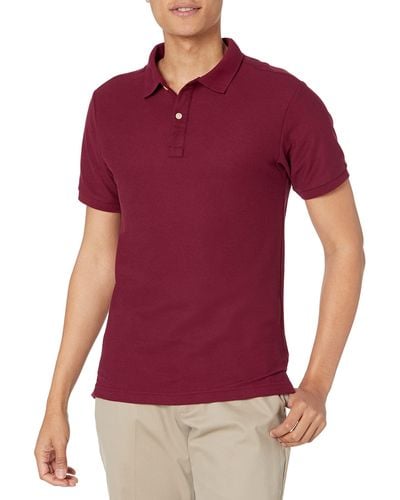 Izod Uniform Young S Short Sleeve Pique Polo - Red