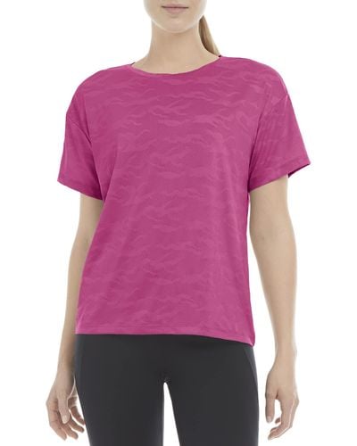 Danskin Short Sleeve Camo Mesh Boxy T-shirt - Purple