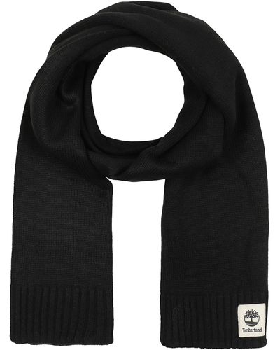 Timberland Sold Scarf With Tonal Label - Black