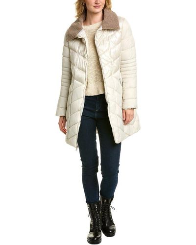 Andrew Marc Marc New York By Asymmetrical Cire Puffer Quilted Mid-length - Natural