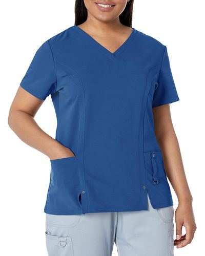 Dickies Plus Size Xtreme Stretch V-neck Scrubs Shirt - Blue