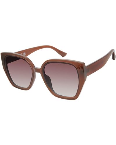 Tahari Th859 Cat Eye 100% Uv400 Protective Square Sunglasses. Elegant Gifts For Her - Black