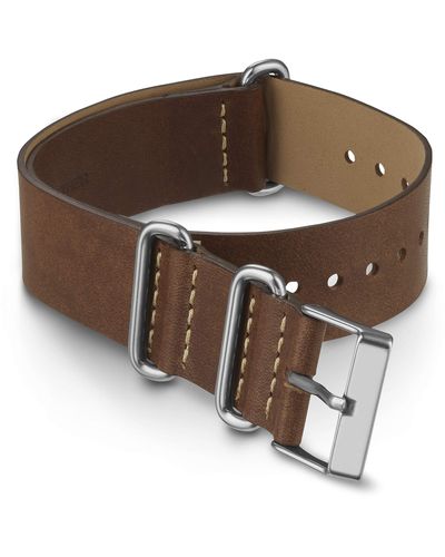 Timex Tw7c63000 20mm Brown Genuine Leather Double-layered Slip-thru Strap