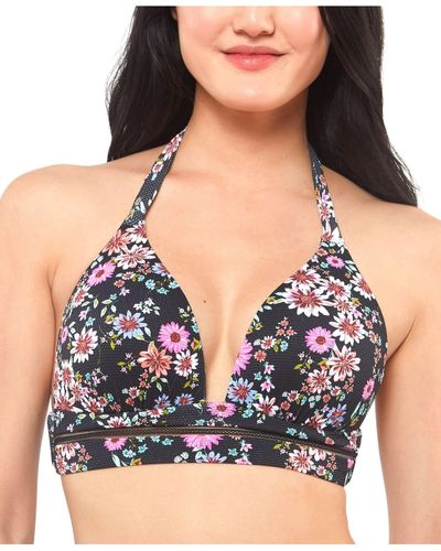 Jessica Simpson Standard Mix & Match Floral Bikini Swimsuit Separates - Black