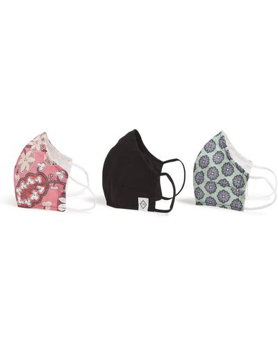 Vera Bradley 3-pack Double-layer Cotton Face Mask With Filter Pocket - Black