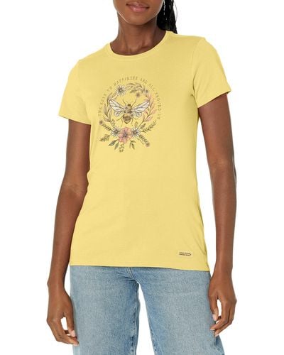 Life Is Good. Dreamy Beautiful Day Butterfly Rainbow Crusher Tee - Yellow