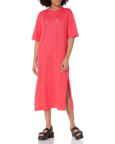 Emporio Armani | Foundtion Icon Devore T-shirt Dress - Red