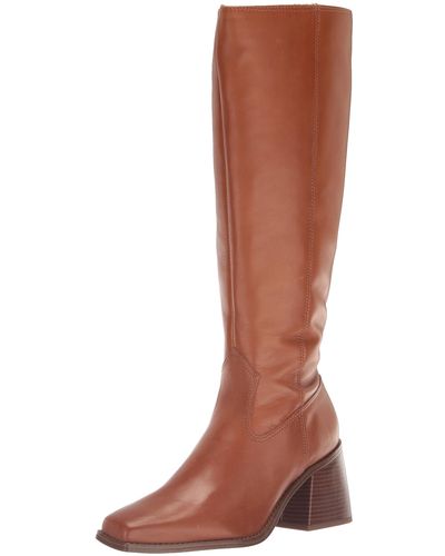 Vince Camuto Sangeti Stacked Heel Knee High Wide Calf Boot Fashion - Brown
