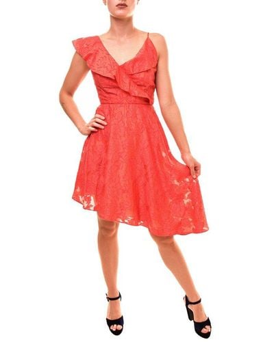Keepsake Radar Sleeveless Fit & Flare Ruffle Mini Dress - Red