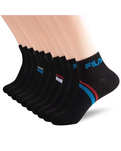 Fila Chevron Striped Quarter Socks - Black