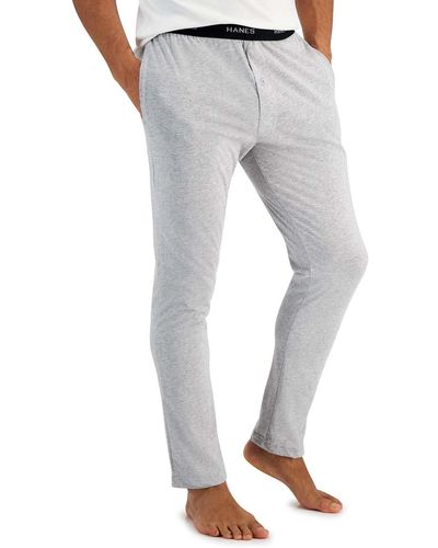 Hanes S Solid Knit Sleep Pant With Pockets And Drawstring Pajama Bottom - Gray