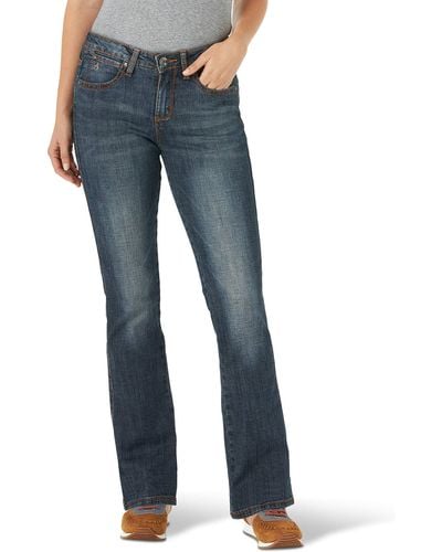 Wrangler Instant Slimming Jeanaura ارا ا اورا اللللو ار ال ر ر و Aura Instantly Schlankheits Mid Rise Boot Cut Jeans - Blau