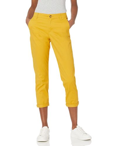 Amazon Essentials Mid-rise Slim-fit Cropped Tapered Leg Khaki Pant - Yellow