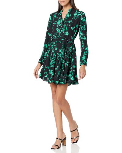 Shoshanna Clarita Abstract Floral Mini Dress - Green