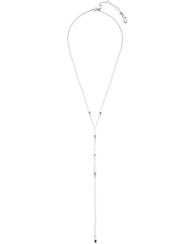 Lucky Brand Geometric Y Necklace - White
