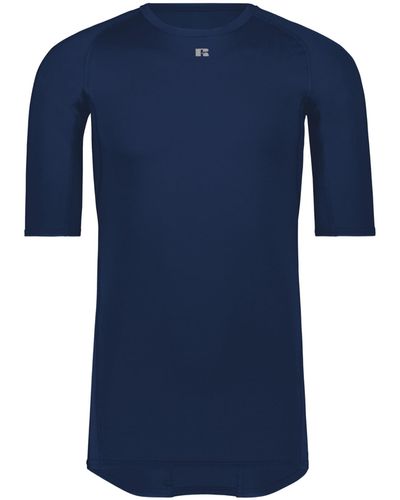 Russell Coolcore Half Sleeve Compression Tee - Blue