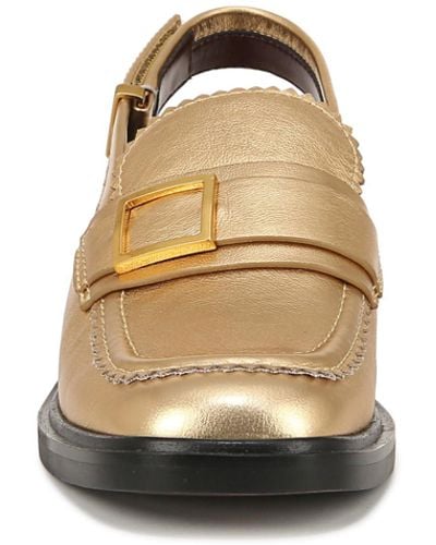 Franco Sarto Sarto S Gianna Slingback Loafers Gold Leather 8 M - Natural
