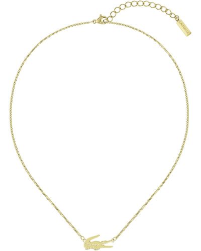 Lacoste 2040044 Jewelry Crocodile Ionic Thin Gold Plated Pendant Necklace Color: Yellow Gold - Metallic