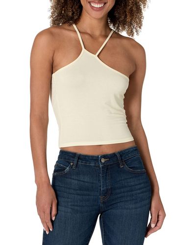 Kendall + Kylie Kendall + Kylie Crop Top With Asymmetric Straps - Brown