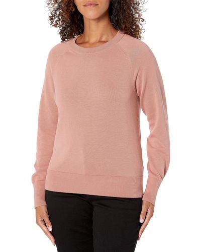 Dockers Classic Fit Long Sleeve Crewneck Sweater, - Pink