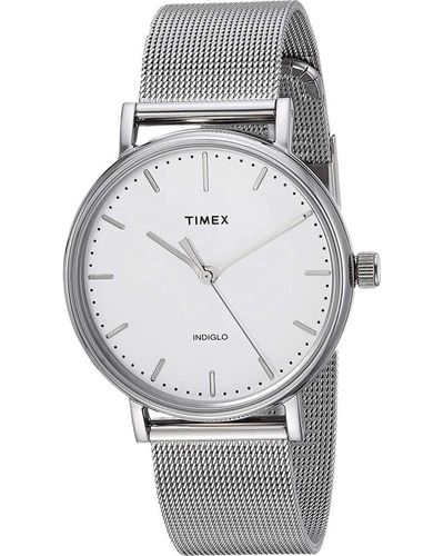 Timex Tone & Cream With Silver-tone Stainless Steel Mesh - Metallic