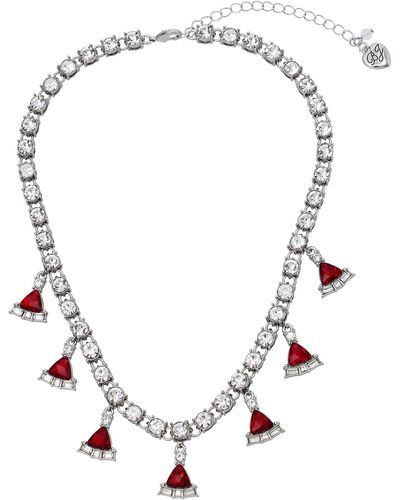 Betsey Johnson Santa Hat Tennis Frontal Necklace - Metallic