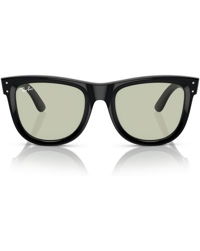 Ray-Ban Rbr0502sf Wayfarer Reverse Low Bridge Fit Square Sunglasses - Black