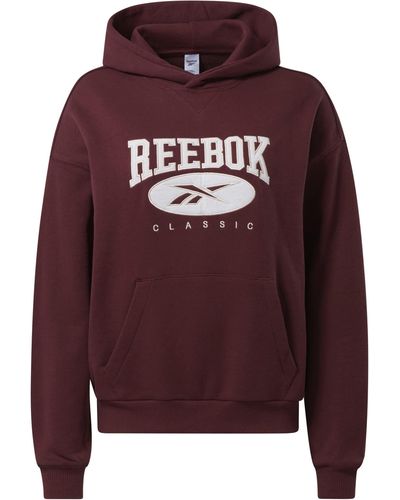 Reebok Natural Dye Big Logo Hoodie Sweatshirt - Red