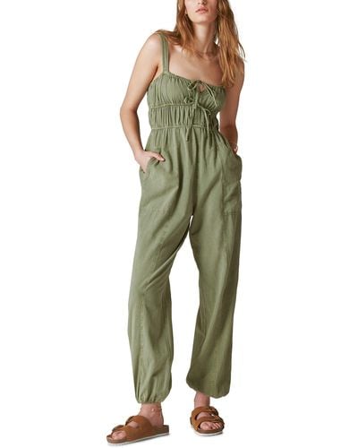 Lucky Brand Tie Front Utility Jumpsuit - Green