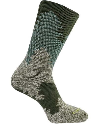 Merrell And Patterned Brushed Thermal Crew Sock 1 Pair Pack - Green