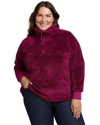 Eddie Bauer Size Quest Plush 1/4 Zip Relaxed-plus - Red