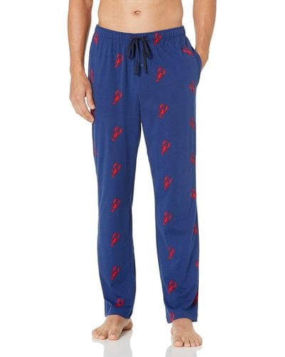 Nautica Soft Woven 100% Cotton Elastic Waistband Sleep Pajama Pant - Blue