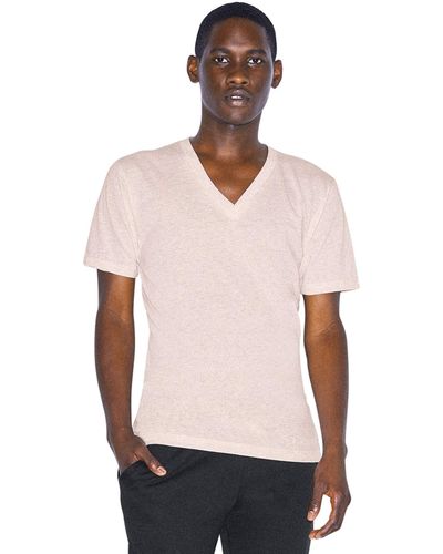 American Apparel Tri-blend V-neck Short Sleeve T-shirt - Pink