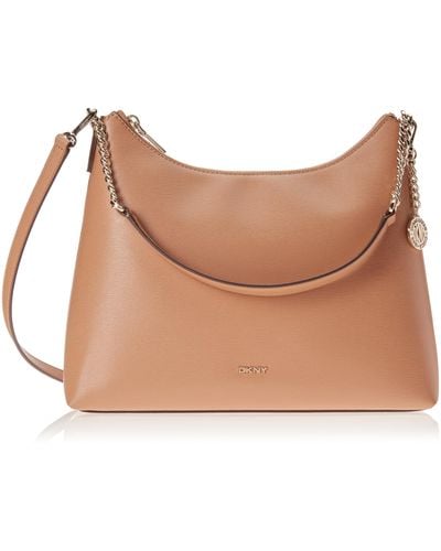 DKNY Classic Faux Leather Bryant Hobo Bags - Natural