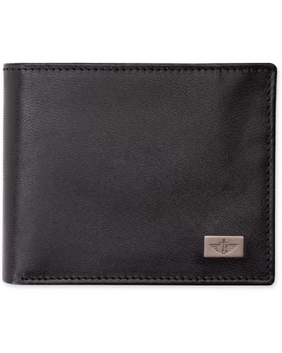 Dockers Logo Ornament Passcase Wallet - Black