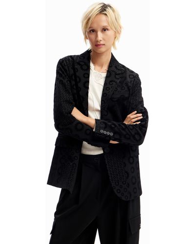 Desigual Ame_sici Woven Blazer - Zwart