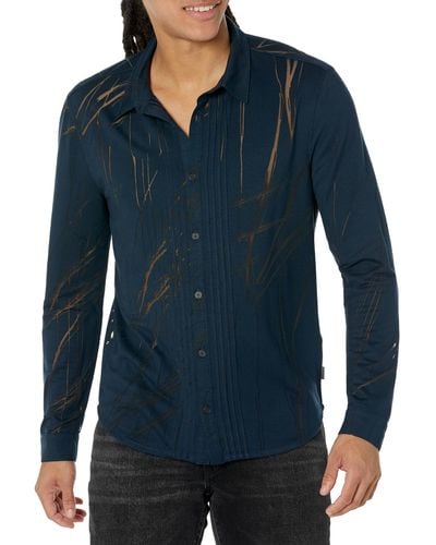 John Varvatos Phoenix Long Sleeve Shirt - Blue