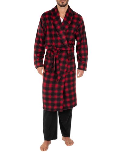 Izod Micro Sueded Robe - Red