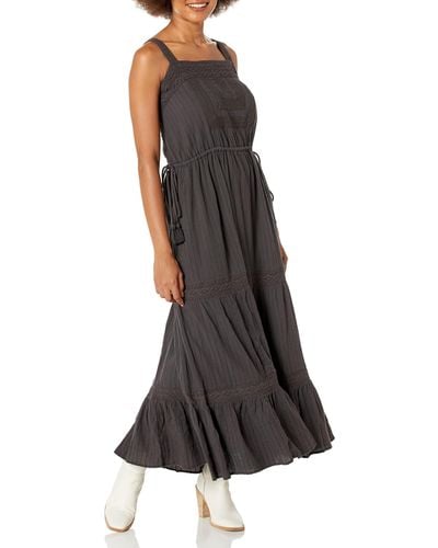 Lucky Brand Lace Tiered Maxi Dress - Black