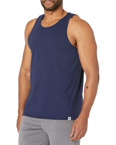 Russell Mens Performance Cotton Short Sleeve T-shirt - Blue