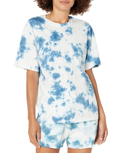 The Drop Lydia Loose Short Sleeve Drop Shoulder Jersey T-shirt - Blue