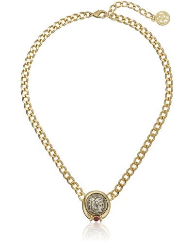 Ben-Amun 24k Gold Plated Made In New York Roman Coin Collection Italian Link Chain Statement Vintage Bohemian Ring Necklace Earring - Metallic