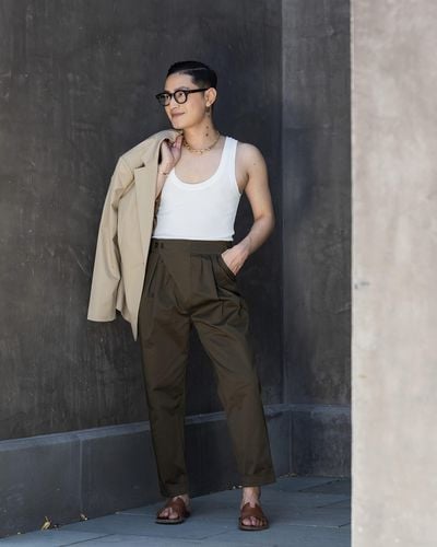 The Drop All Gender Military Olive Tapered Pleated Pants By @arvinolano - Green