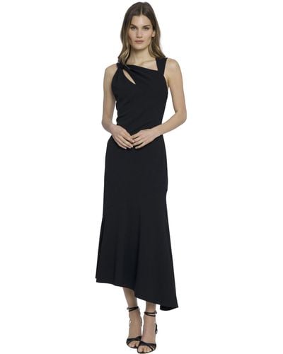 Donna Morgan Asymmetrical Midi Cocktail Sleeveless Wedding Guest Dresses For - Black