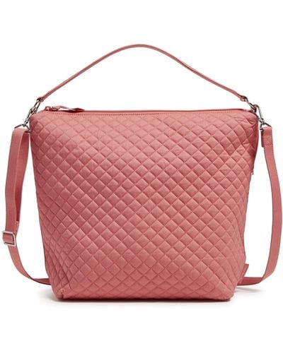 Vera Bradley Cotton Oversized Hobo Shoulder Bag - Pink