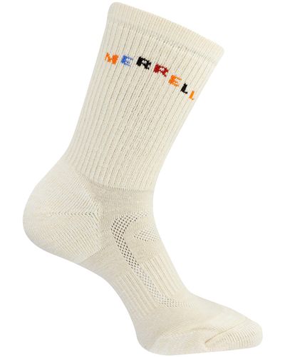 Merrell And Zoned Cushioned Wool Hiking Socks-1 Pair Pack-breathable Arch Support - White