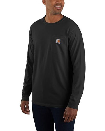 Carhartt Force Relaxed Fit Midweight Long-sleeve Pocket T-shirt - Black