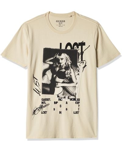 Guess Short Sleeve Basic Lost In Lust Tee - Natural